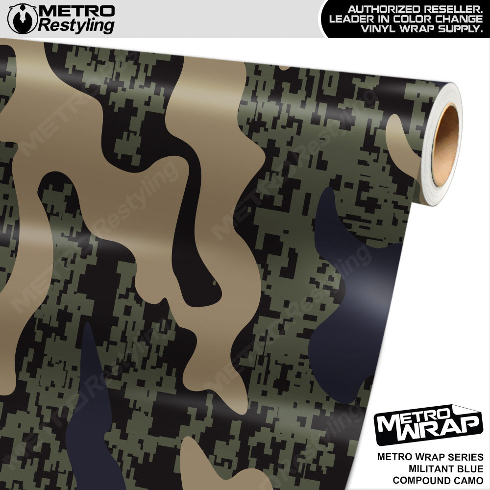 Metro Wrap Compound Militant Blue Camouflage Vinyl Film