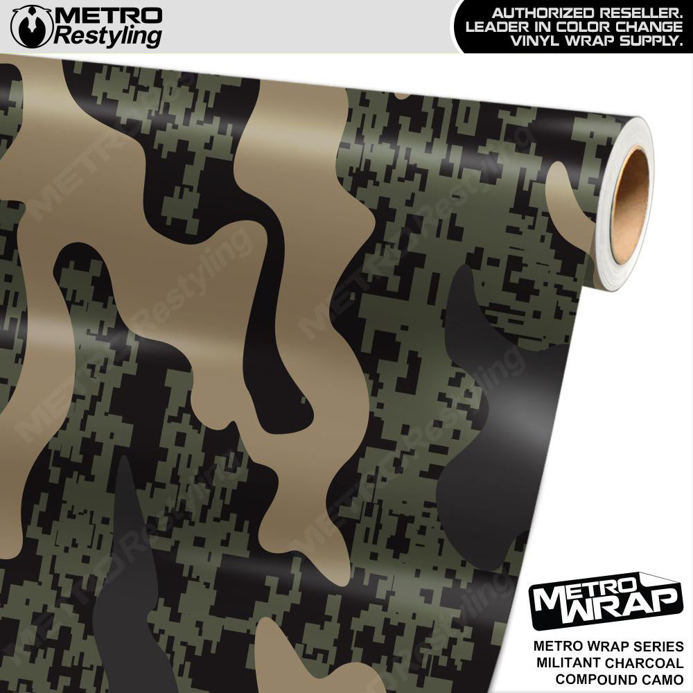 Metro Wrap Compound Militant Charcoal Camouflage Vinyl Film