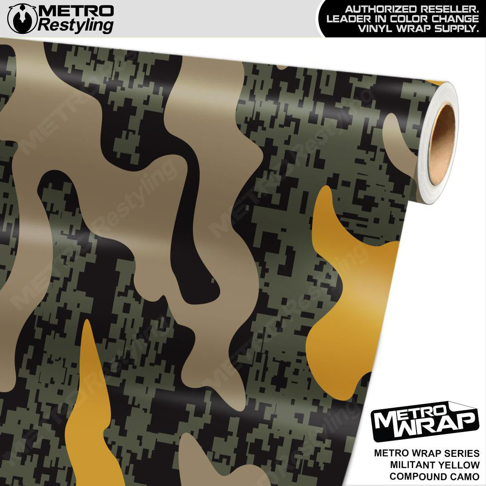 Metro Wrap Compound Militant Yellow Camouflage Vinyl Film