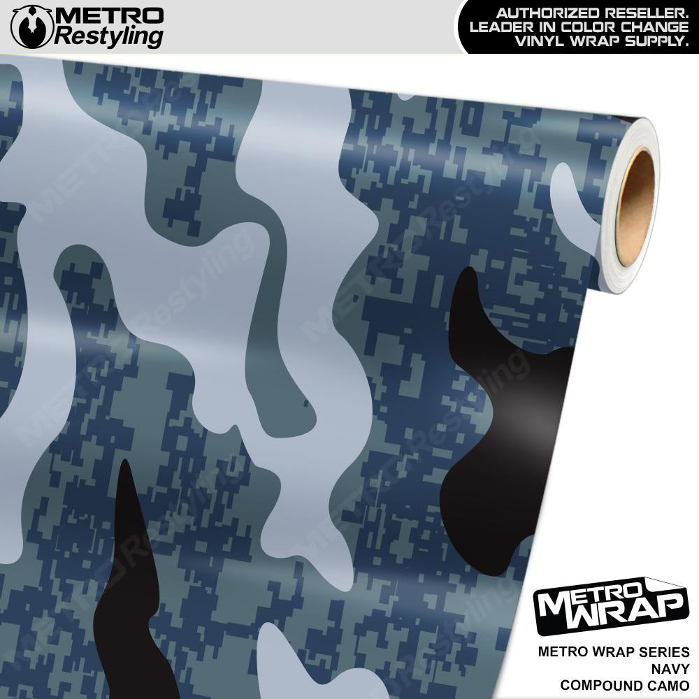 Metro Wrap Compound Navy Camouflage Vinyl Film