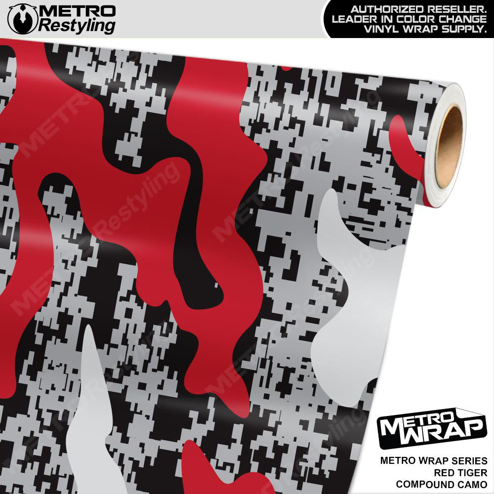 Metro Wrap Compound Red Tiger Camouflage Vinyl Film