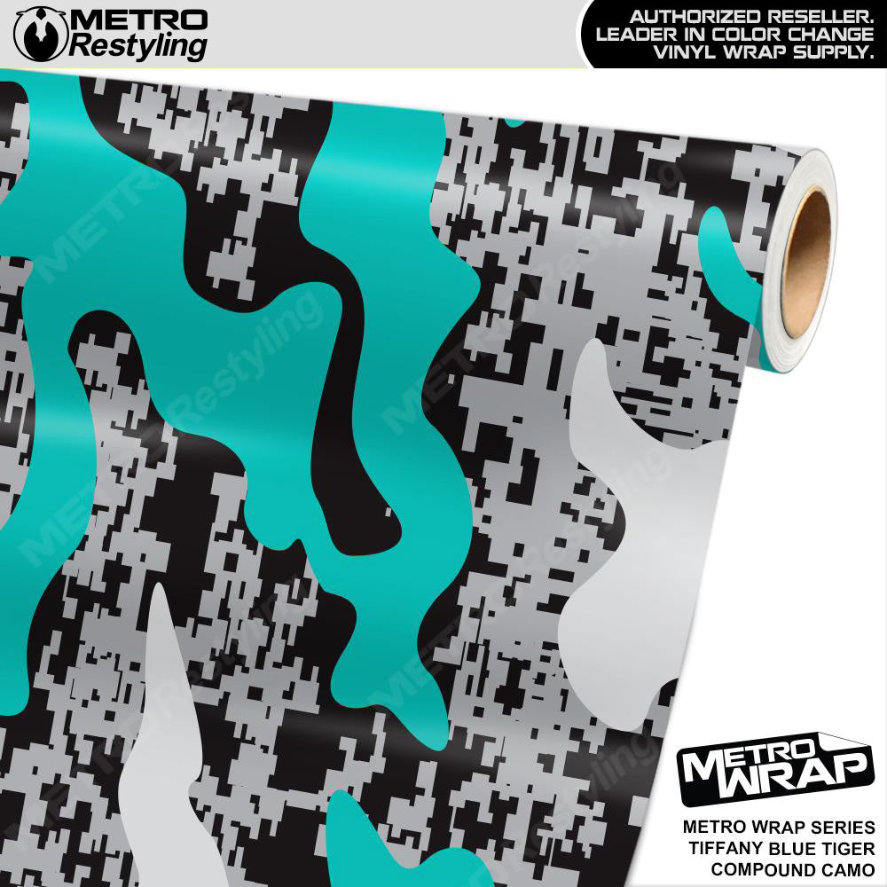 Metro Wrap Compound Tiffany Blue Tiger Camouflage Vinyl Film