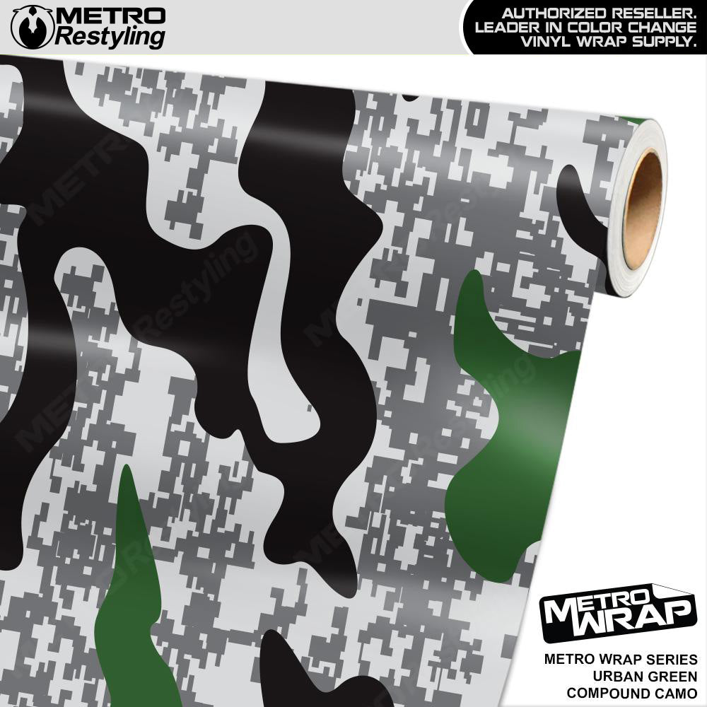 Metro Wrap Compound Green Urban Camouflage Vinyl Film