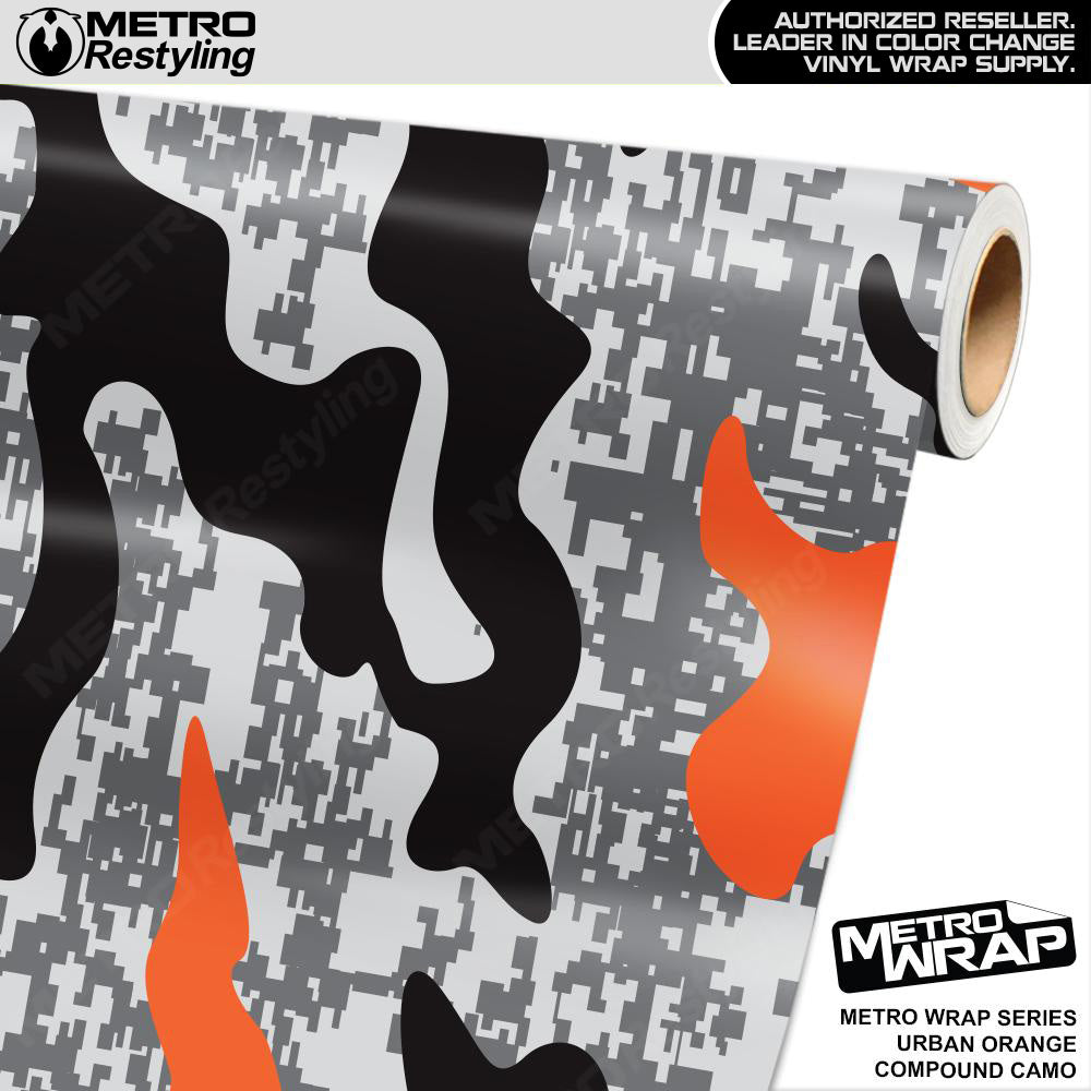 Metro Wrap Compound Orange Urban Camouflage Vinyl Film