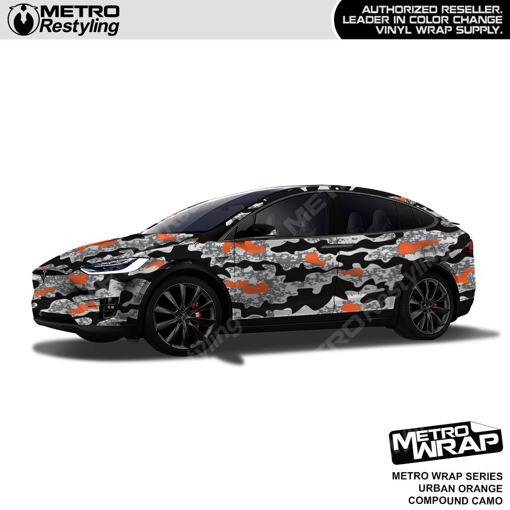 Metro Wrap Compound Orange Urban Camouflage Vinyl Film