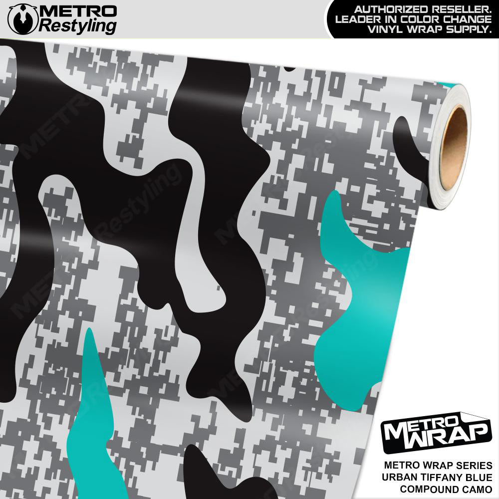 Metro Wrap Compound Tiffany Blue Urban Camouflage Vinyl Film