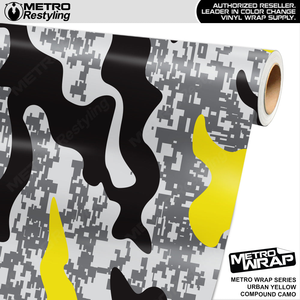 Metro Wrap Compound Yellow Urban Camouflage Vinyl Film