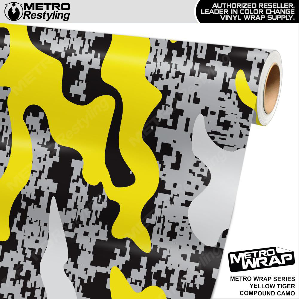 Metro Wrap Compound Yellow Tiger Camouflage Vinyl Film