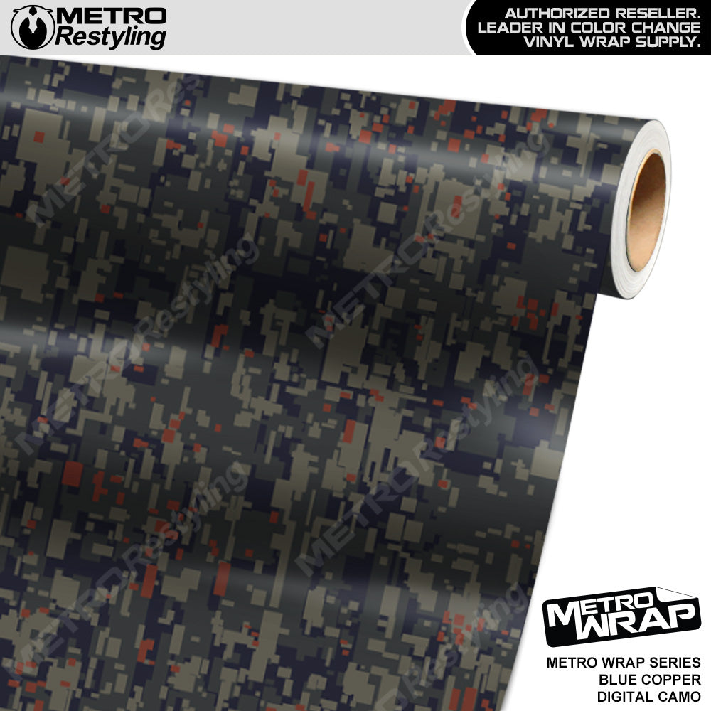 Metro Wrap Digital Blue Copper Camouflage