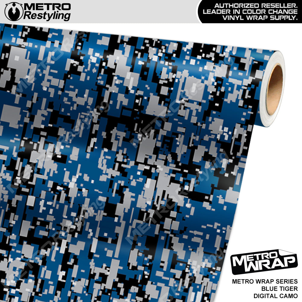 Metro Wrap Digital Blue Tiger Camouflage