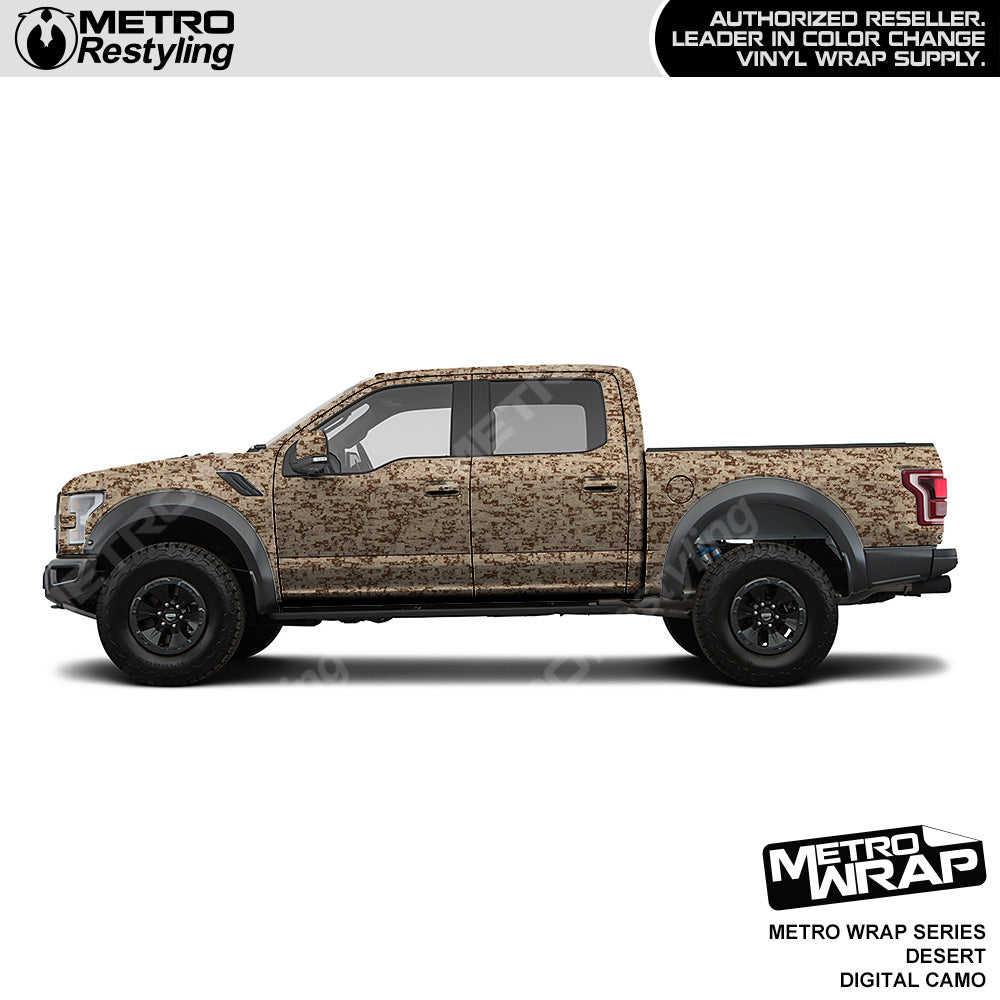 Ford F250 off-road camouflage wrap desert tan woodlands digital camo design