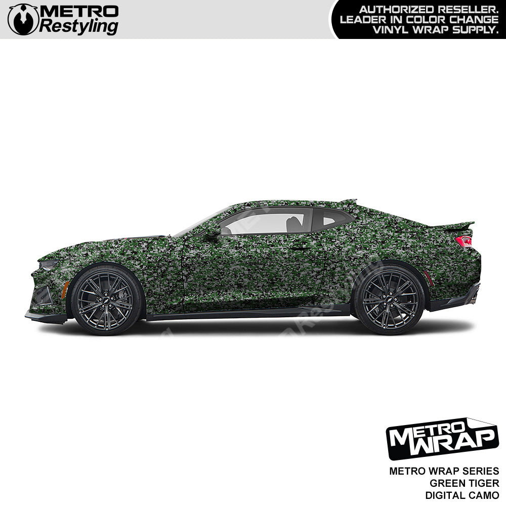 Metro Wrap Digital Green Tiger Camouflage Car Wrap