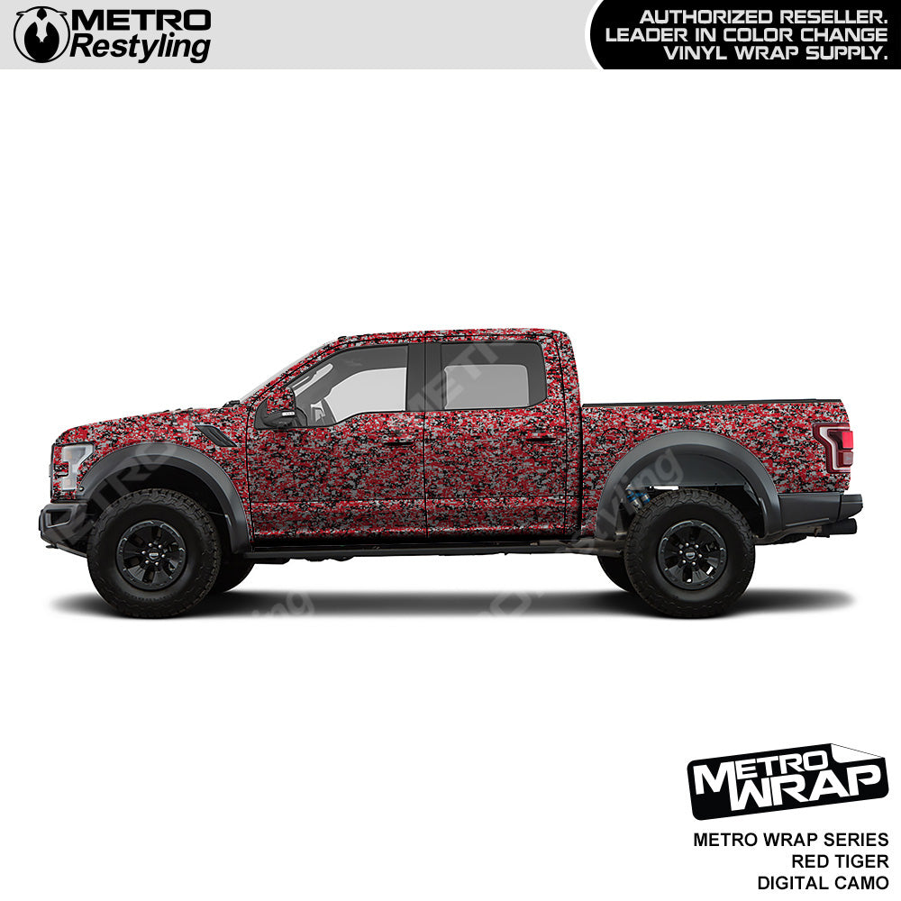 Metro Wrap Digital Red Tiger Camouflage Truck Wrap