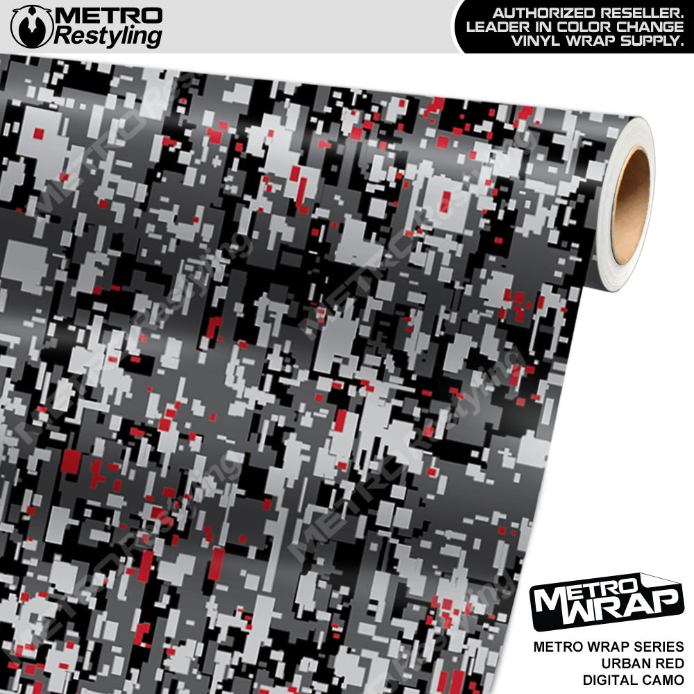 Metro Wrap Digital Urban Red Camouflage Vinyl Film