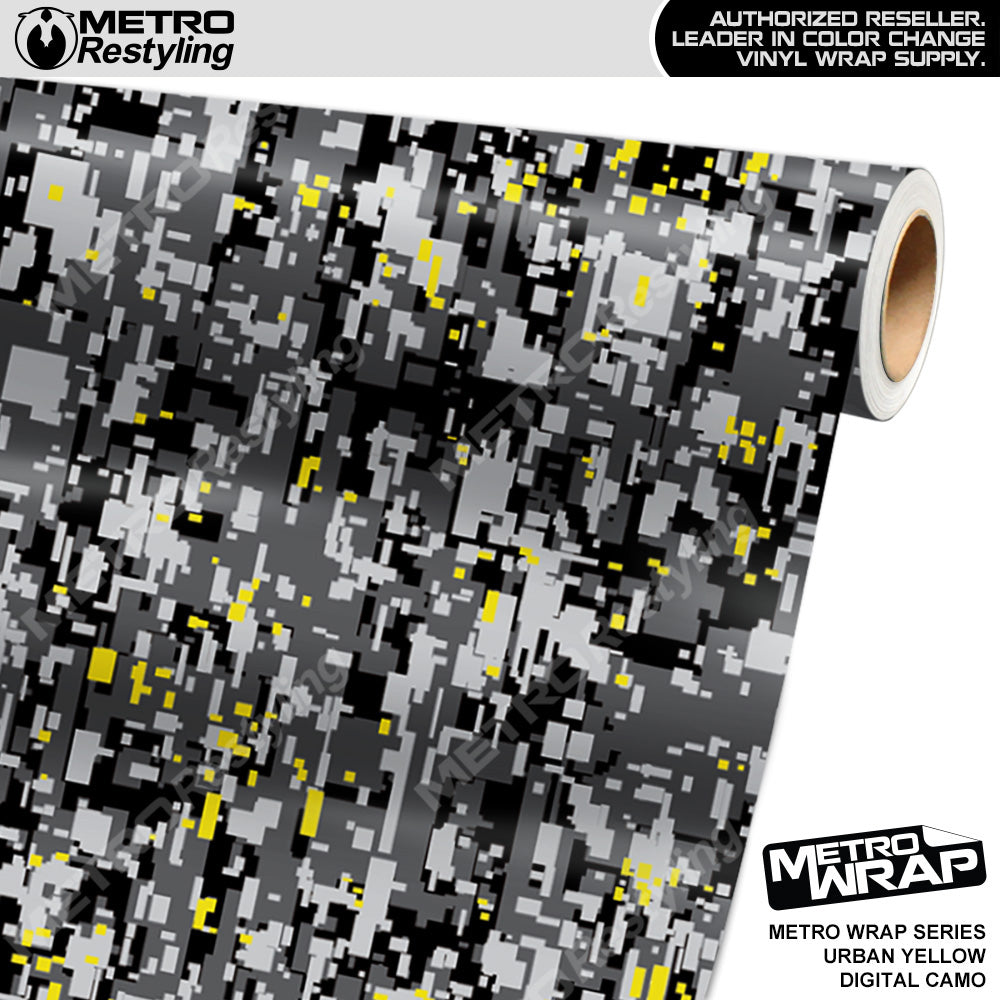 Metro Wrap Digital Urban Yellow Camouflage Vinyl Film