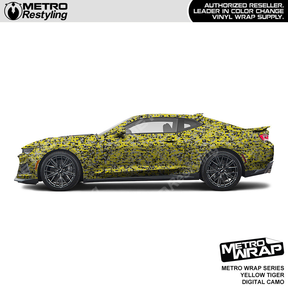 Metro Wrap Digital Yellow Tiger Camouflage Car Wrap