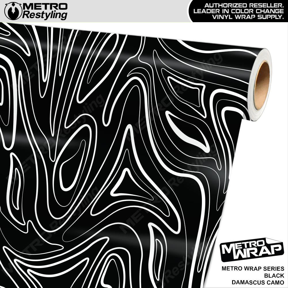 Metro Wrap Damascus Black Camouflage Vinyl Film