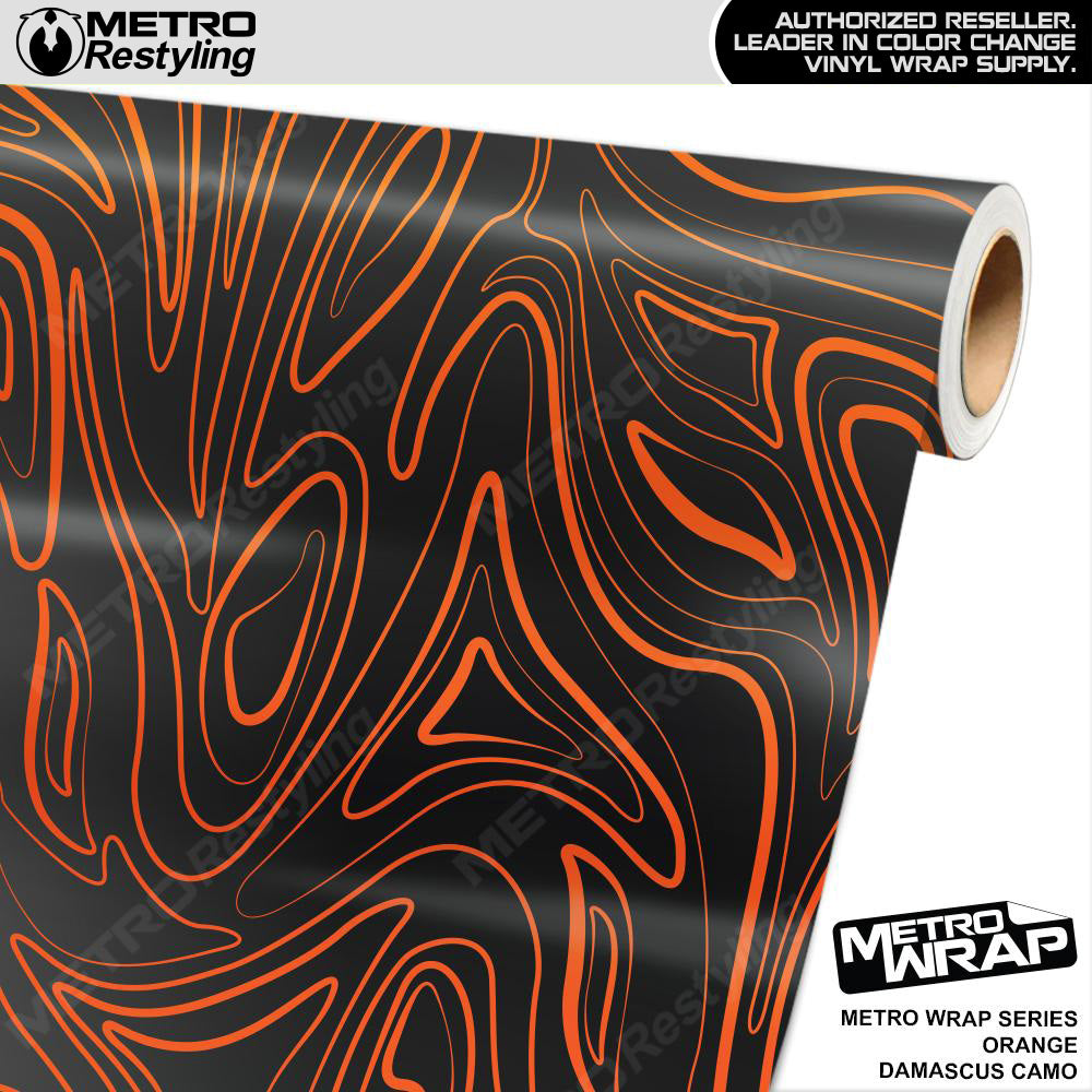 Metro Wrap Damascus Orange Camouflage Vinyl Film