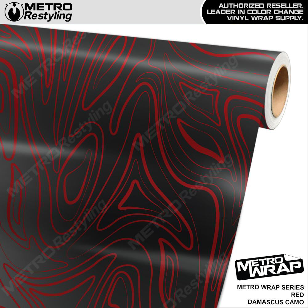 Metro Wrap Damascus Red Camouflage Vinyl Film