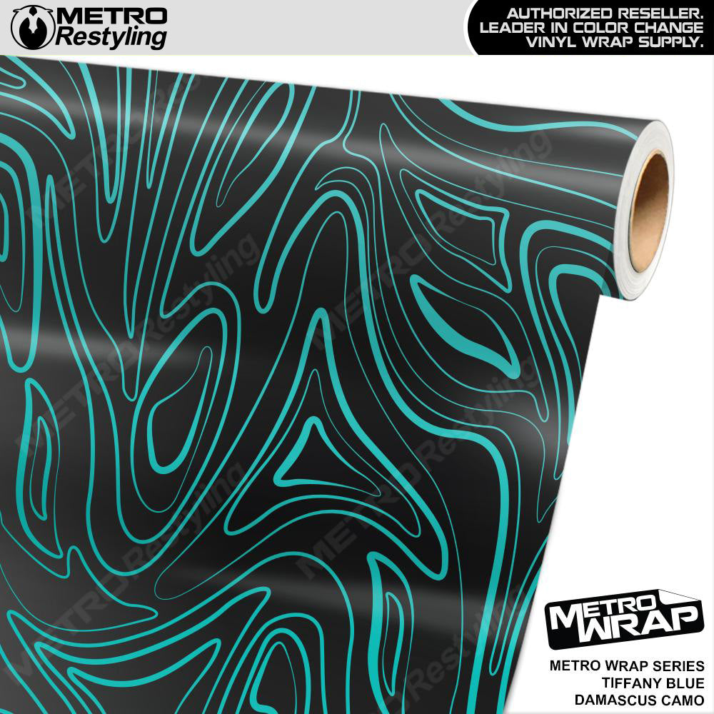Metro Wrap Damascus Tiffany Blue Camouflage Vinyl Film