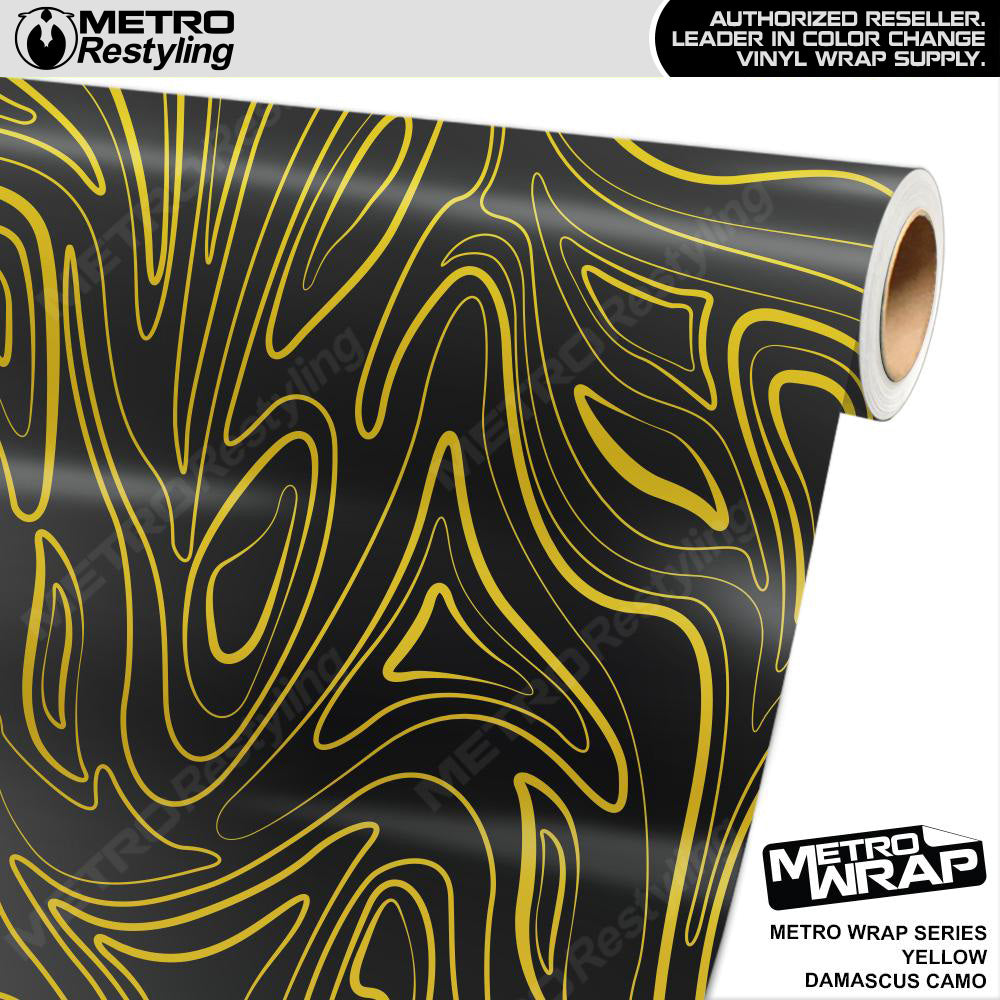 Metro Wrap Damascus Yellow Camouflage Vinyl Film