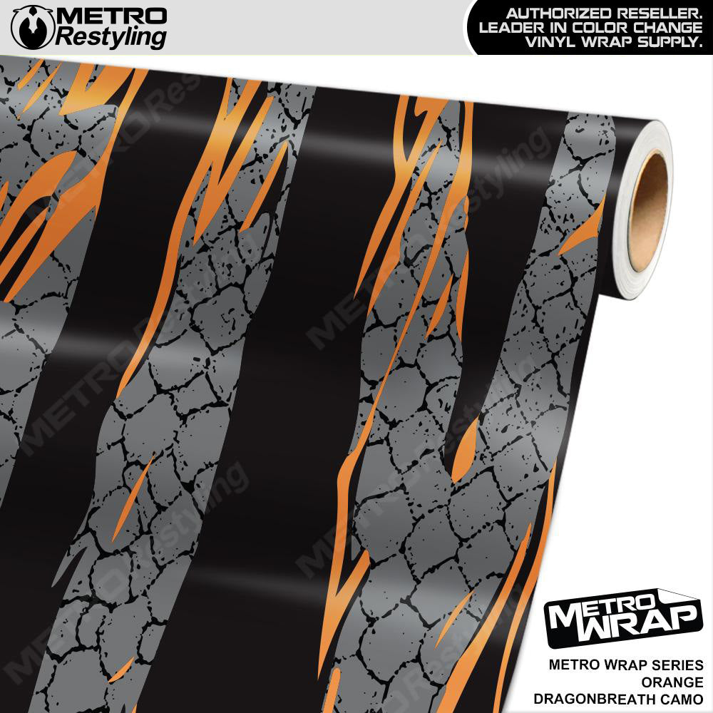 Metro Wrap Dragonbreath Orange Camouflage Vinyl Film