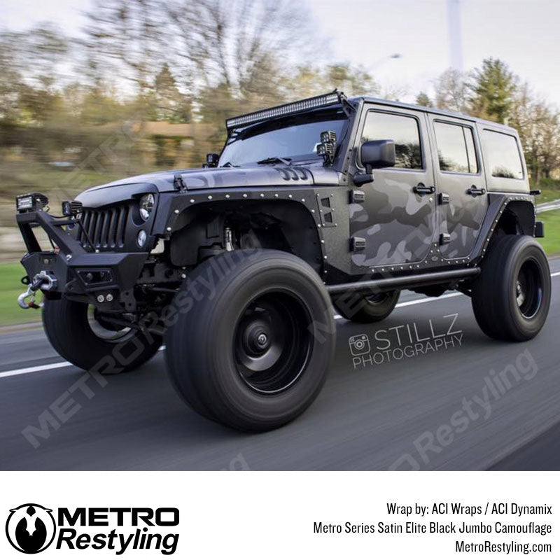 Black camo jeep wrap