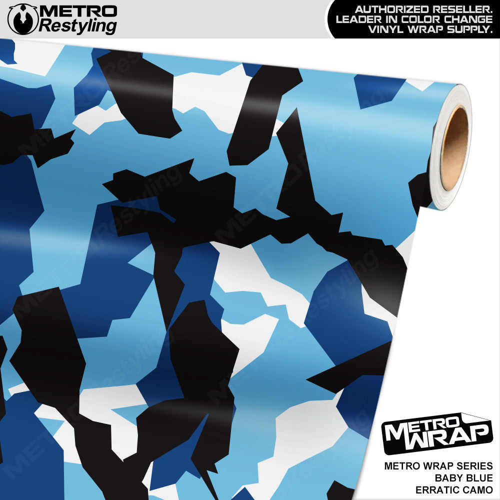 Metro Wrap Erratic Baby Blue Camouflage Vinyl Film
