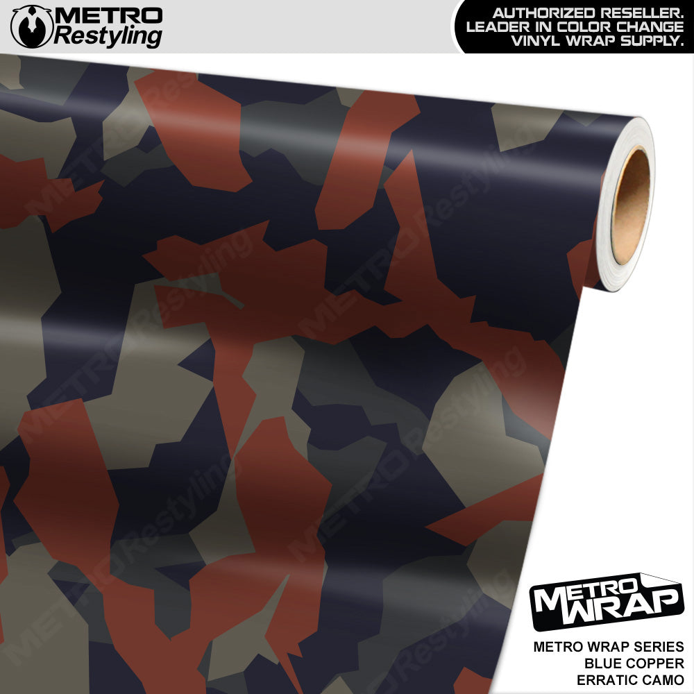 Metro Wrap Erratic Blue Copper Camouflage Vinyl Film