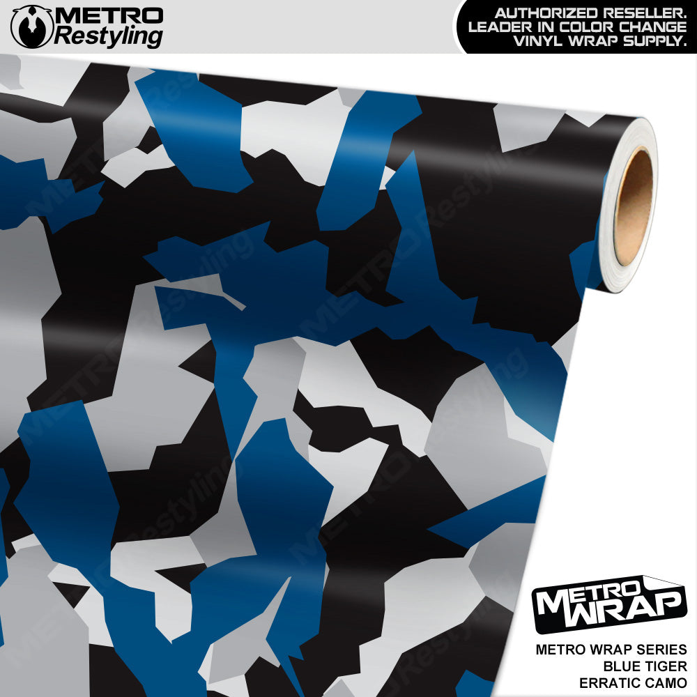 Metro Wrap Erratic Blue Tiger Camouflage Vinyl Film