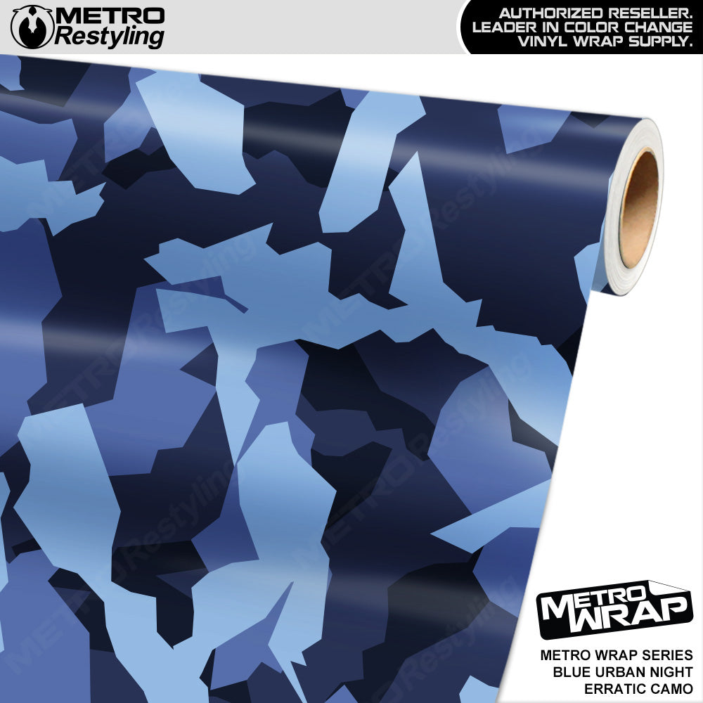 Metro Wrap Erratic Blue Urban Night Camouflage Vinyl Film