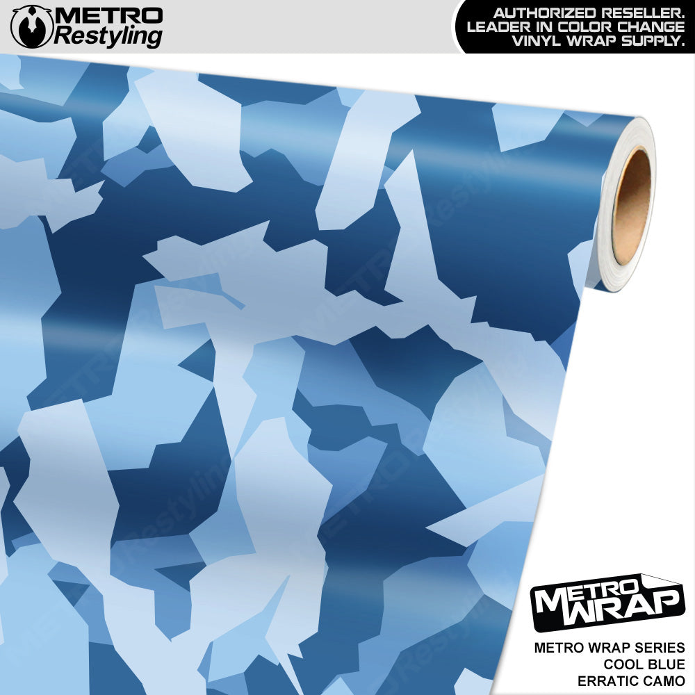 Metro Wrap Erratic Cool Blue Camouflage Vinyl Film