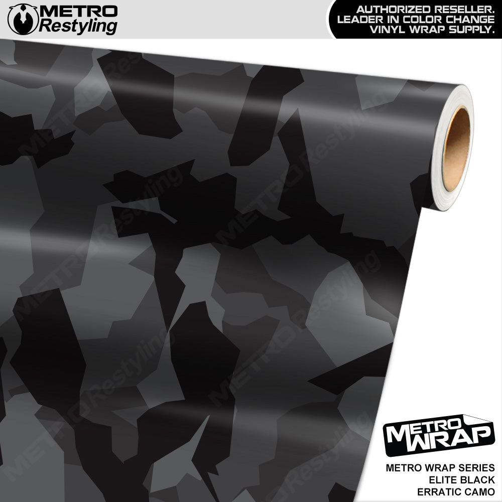 Metro Wrap Erratic Elite Black Camouflage Vinyl Film