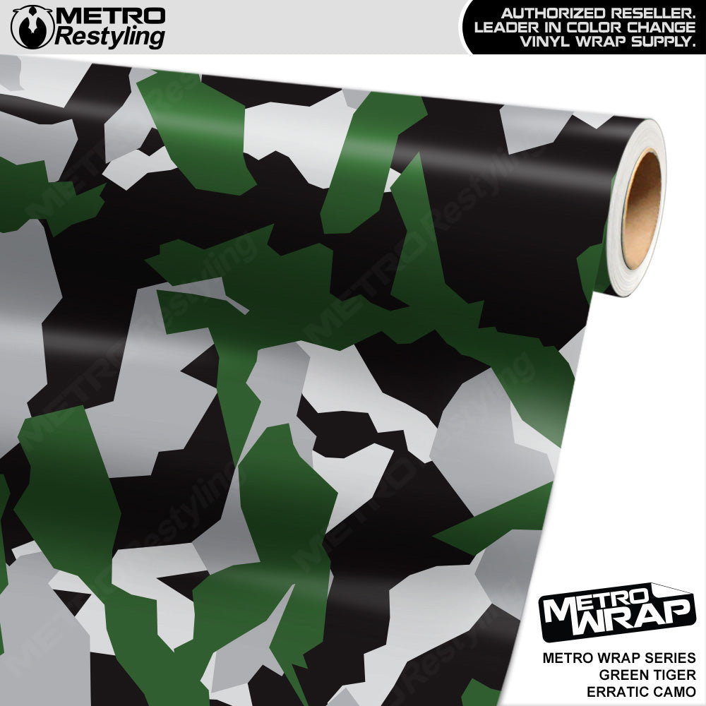 Metro Wrap Erratic Green Tiger Camouflage Vinyl Film