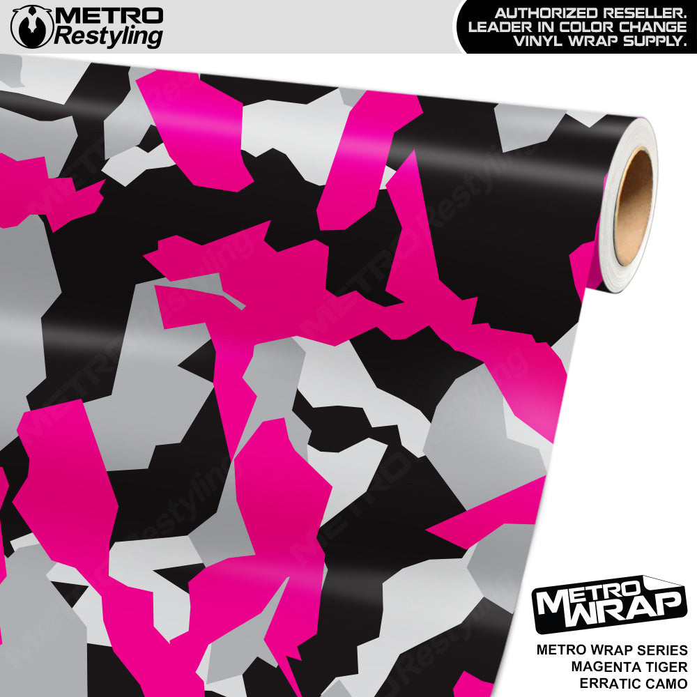 Metro Wrap Erratic Magenta Tiger Camouflage Vinyl Film