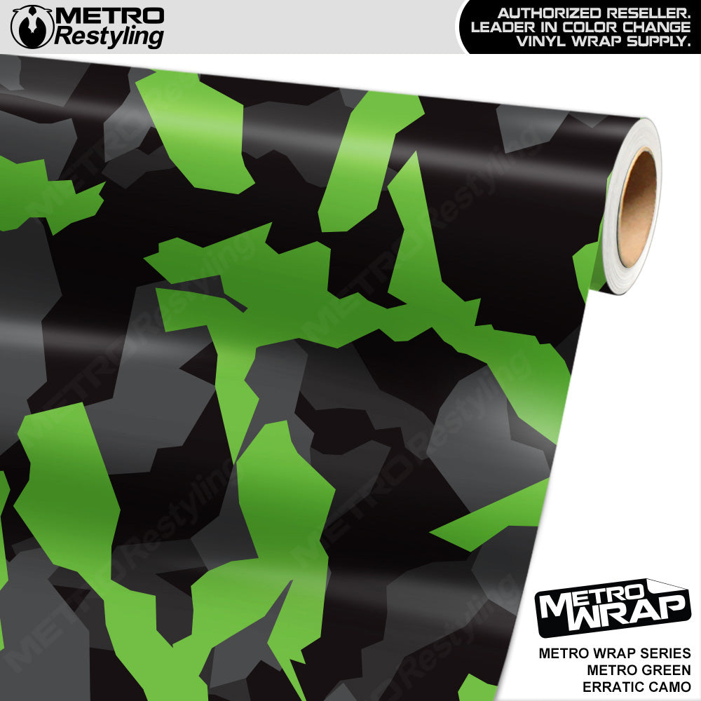 Metro Wrap Erratic Metro Green Camouflage Vinyl Film