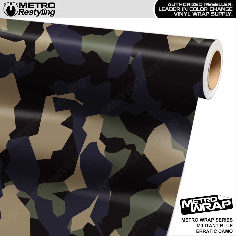 Metro Wrap Erratic Militant Blue Camouflage Vinyl Film