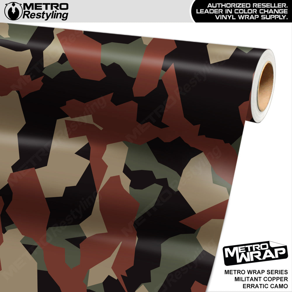 Metro Wrap Erratic Militant Copper Camouflage Vinyl Film