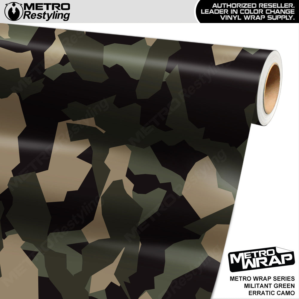 Metro Wrap Erratic Militant Green Camouflage Vinyl Film