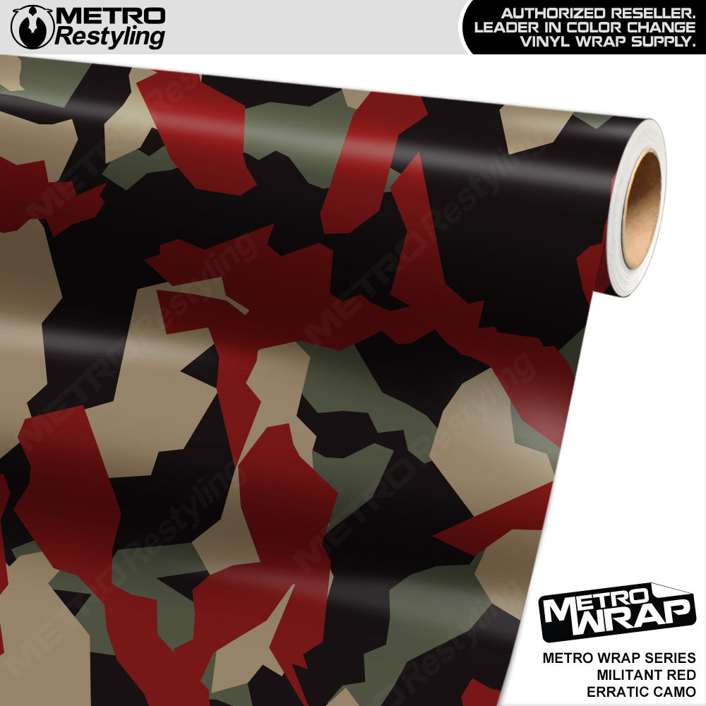 Metro Wrap Erratic Militant Red Camouflage Vinyl Film