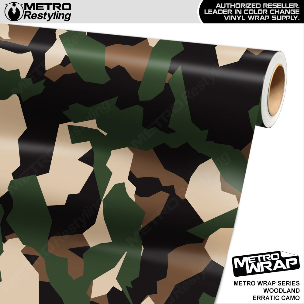 Metro Wrap Erratic Woodland Camouflage Vinyl Film