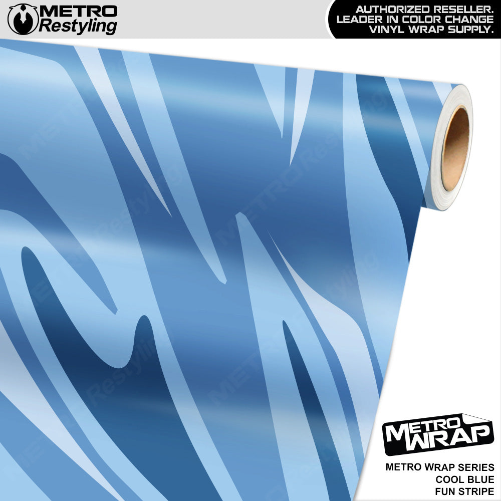 Metro Wrap Fun Stripe Cool Blue Camouflage Vinyl Film
