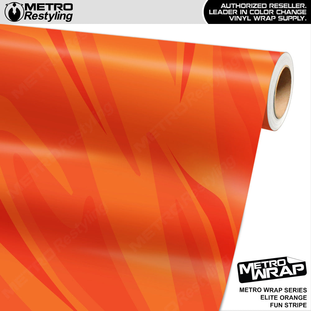 Metro Wrap Fun Stripe Elite Orange Camouflage Vinyl Film