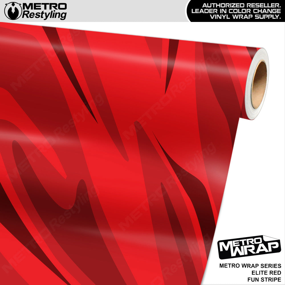 Metro Wrap Fun Stripe Elite Red Camouflage Vinyl Film