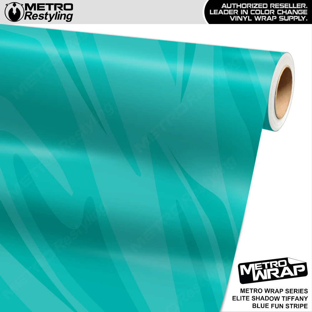 Metro Wrap Fun Stripe Elite Shadow Tiffany Blue Camouflage Vinyl Film