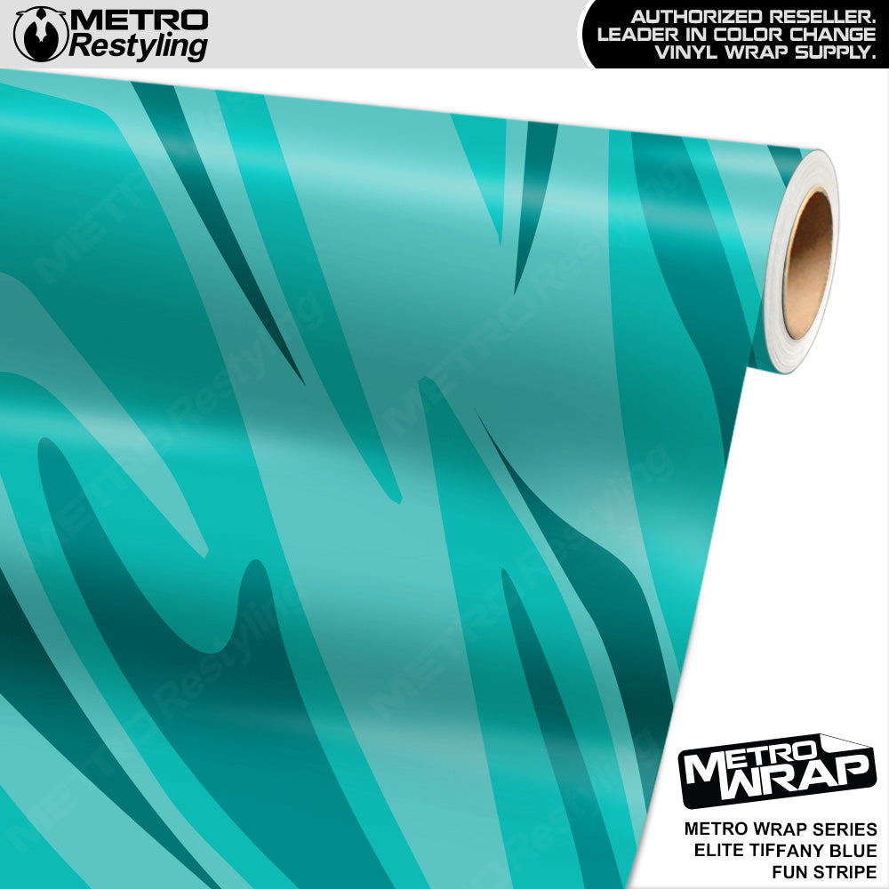Metro Wrap Fun Stripe Elite Tiffany Blue Camouflage Vinyl Film