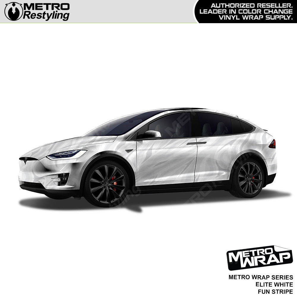 Metro Wrap Fun Stripe Elite White Camouflage Vinyl Film