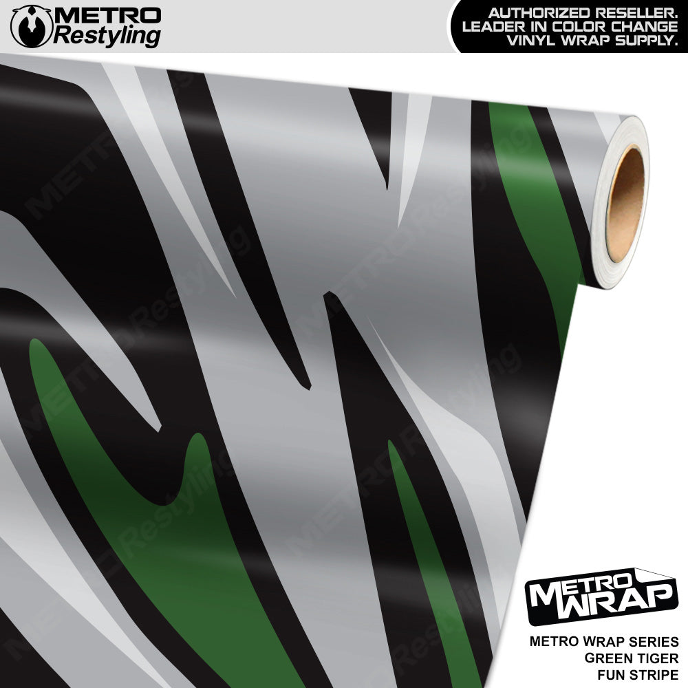 Metro Wrap Fun Stripe Green Tiger Camouflage Vinyl Film