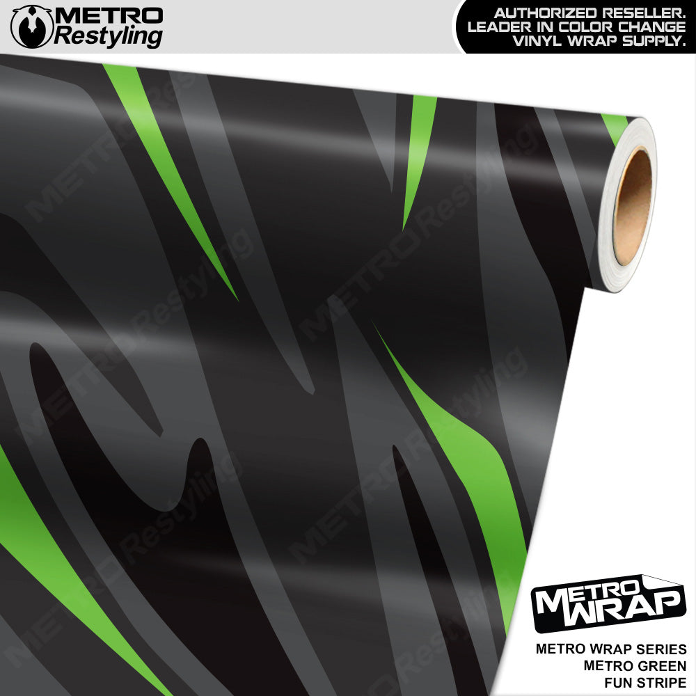 Metro Wrap Fun Stripe Metro Green Camouflage Vinyl Film