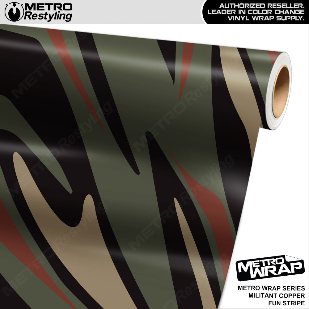 Metro Wrap Fun Stripe Militant Copper Camouflage Vinyl Film